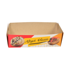 Miyo Ambalaj Baskılı Kumpir Kutusu 500'lü Paket | 7,6x14,4x5 cm