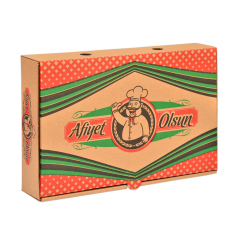 Miyo Ambalaj Baskılı Pide Kutusu 100'lü Paket | 16,5x25,5x5 Cm