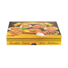 Miyo Ambalaj Baskılı Standart Pide Kutusu 100'lü Paket | 17x24,5x4,5 Cm