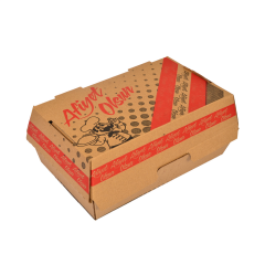 Miyo Ambalaj Yüksek Kapak Baskılı Hamburger Kutusu 100'lü Paket | 13x22x10 cm
