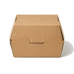 Miyo Ambalaj Tekli Oluklu Hamburger Kutusu 100'lü Paket | 13x13x10 cm