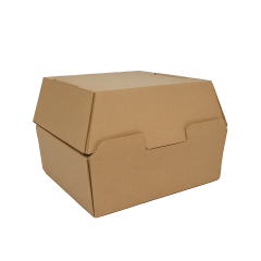 Miyo Ambalaj Tekli Oluklu Hamburger Kutusu 100'lü Paket | 13x13x10 cm