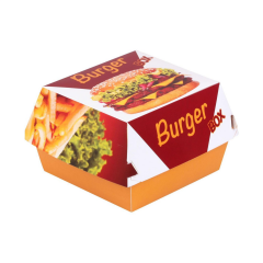 Miyo Ambalaj Baskılı Küçük Hamburger Kutusu 100'lü Paket | 9x9x6,5 cm
