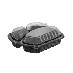 Miyo Ambalaj Üç Bölmeli Sıcak Yemek Kabı 50'li Set