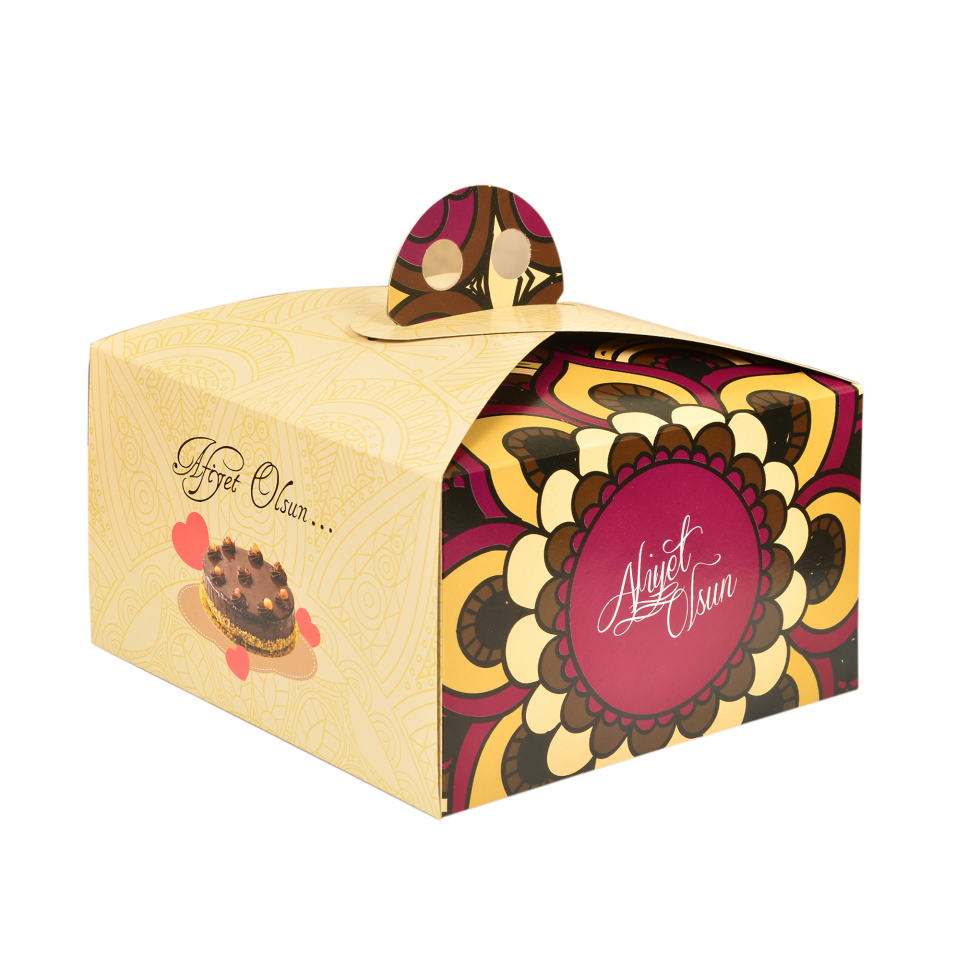 Miyo Ambalaj Yaş Pasta Kutusu 2 Numara 100'lü Paket | 26x26x13 cm