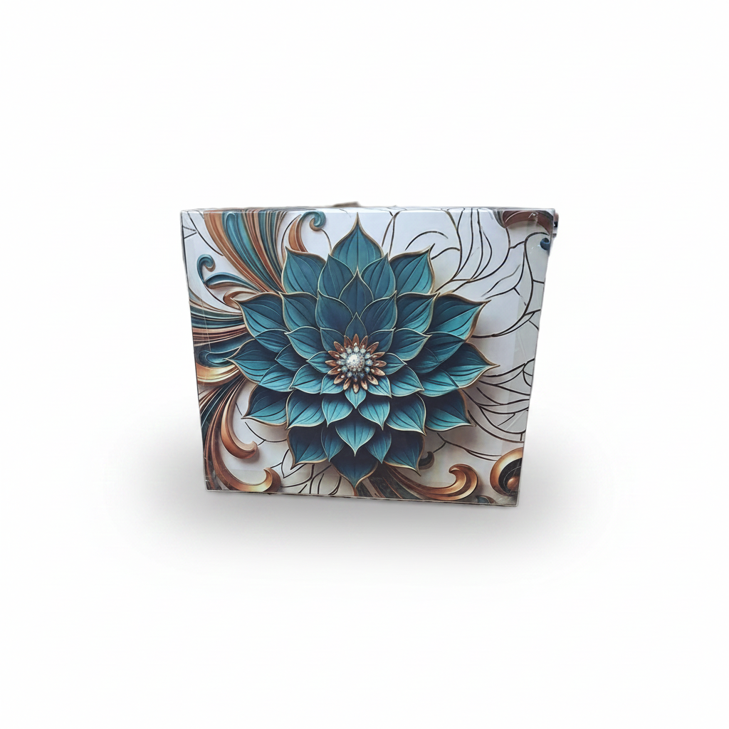 Premium Zümrüt Yeşili Klasik Motif Baskılı Lüks Pasta Kutusu | 36x13x30